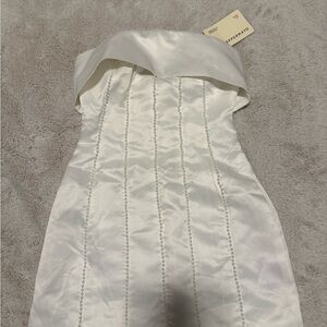 Peppermayo White Pearl Strapless Dress